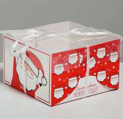 Коробка на 4 капкейка «Счастливого Нового года!», 16 × 16 × 10 см Изображение Коробка на 4 капкейка «Счастливого Нового года!», 16 × 16 × 10 см